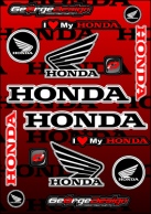 Honda matrica szett piros
