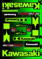 Kawasaki matrica szett zöld