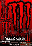 Monster Energy matrica szett nagy piros